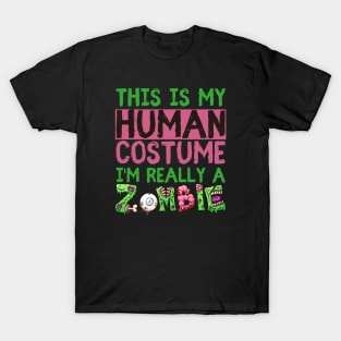 Zombie Human Halloween costume, Funny Halloween Costume Tee Design T-Shirt